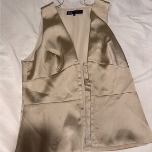 Zara Cream Satin Vest